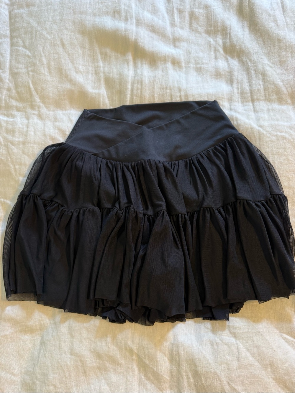 Black Tiered Mini Skirt with Flowy Ruffle Layers